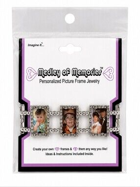 3/$30 MEDLEY OF MEMORIES Fancy Picture Frame Stretch Bracelet